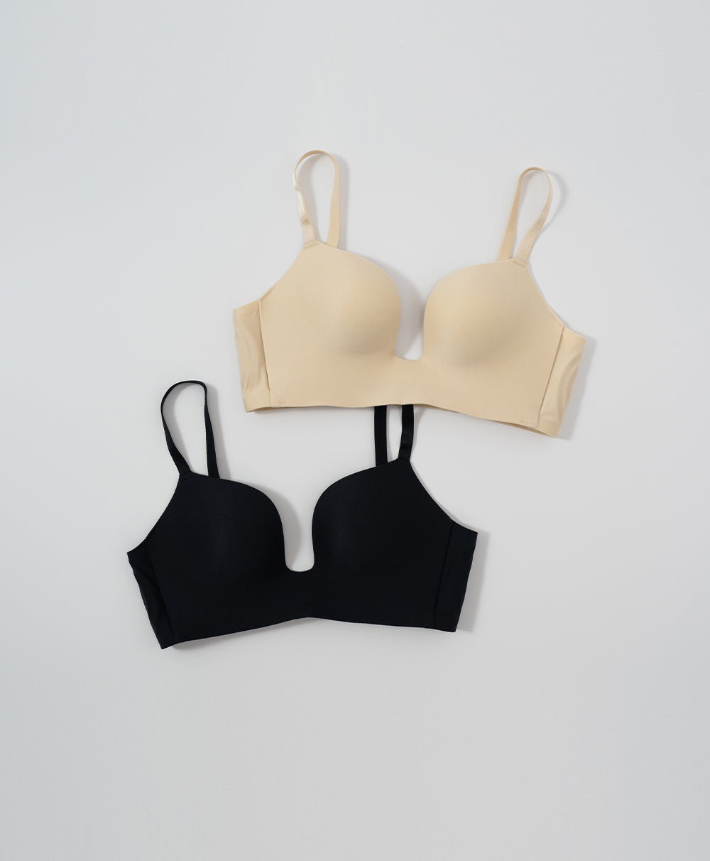 Black and beige bras
