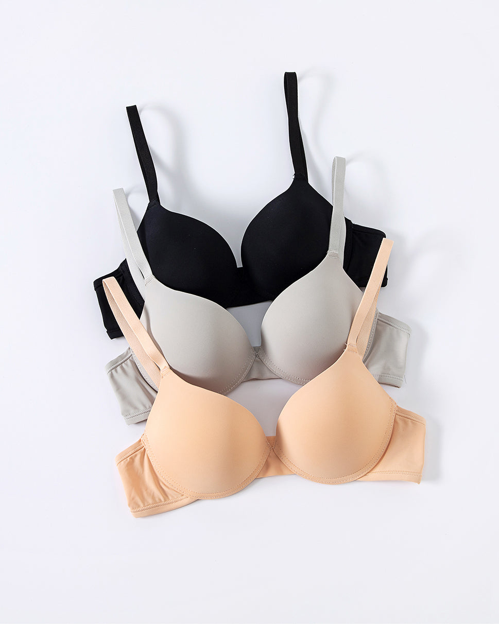 Young Hearts Push Up Bra - Basic Microfiber 3/4 Demi Push Up Bra