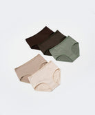  Mid Waist Hipster 5pcs Lyocell Cotton Spandex Pack Panties
