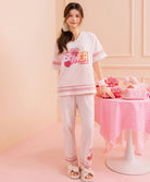 Delulu Power Hearts Short Sleeve Top & Long Pants sleepwear