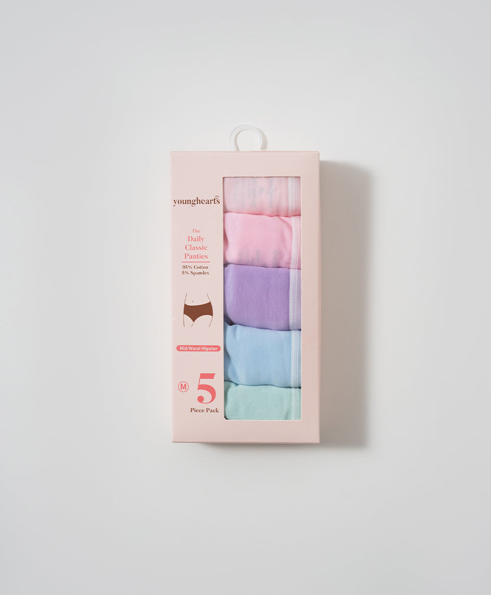 Bubblegum & Fun 5-pack Mid Waist Hipster Panties