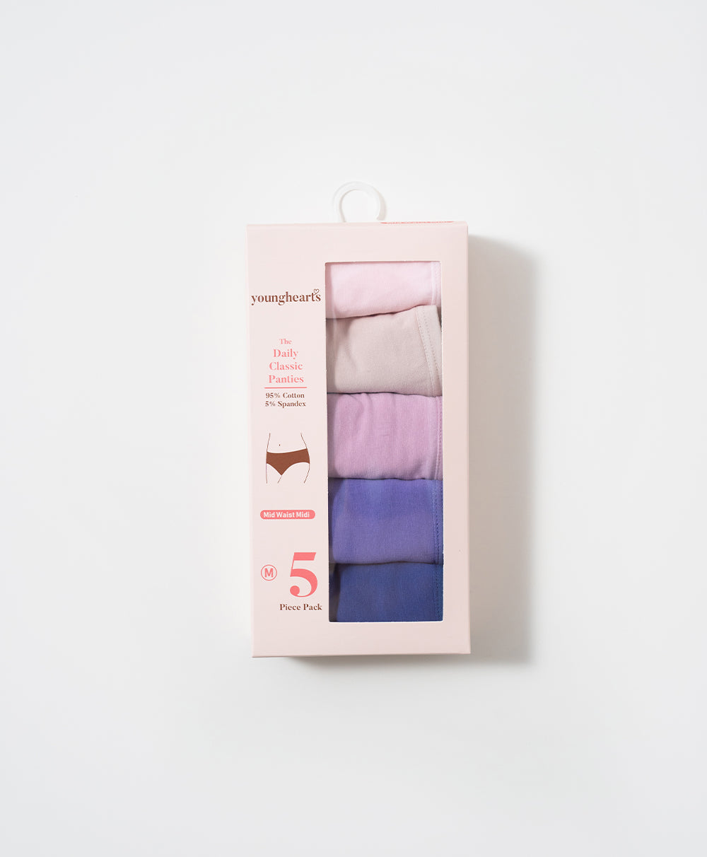 5-pack Mid-waist Midi Panties