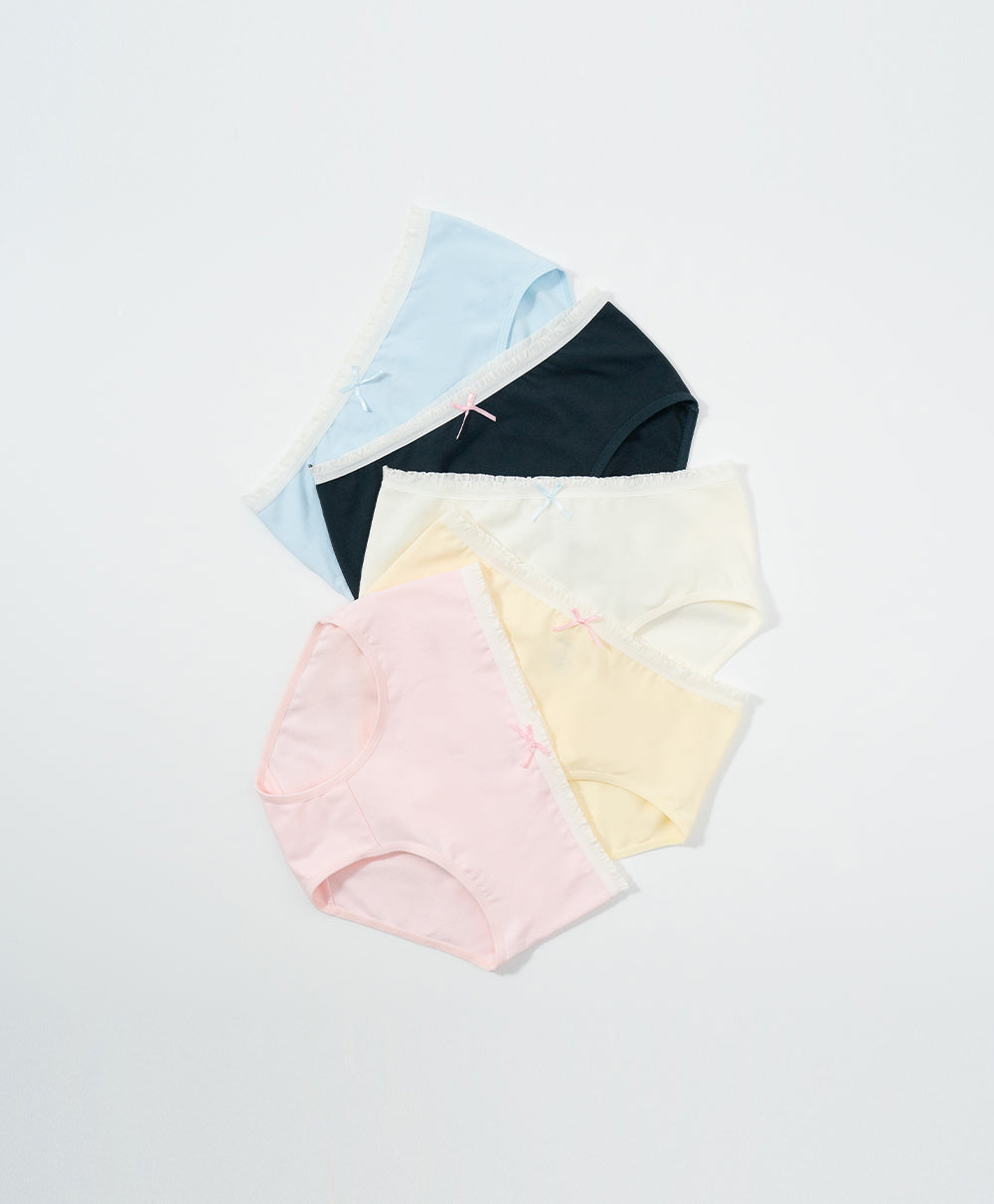 Ballet Sweetie Mid Waist Hipster 5pcs Cotton Spandex Pack Panties