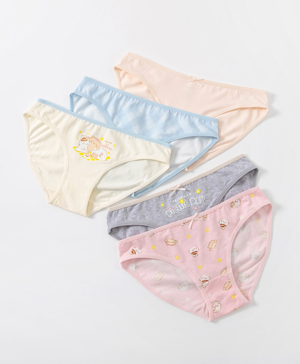 Have A Picnic Day Graphic 5-in-1 pack Mini Panties