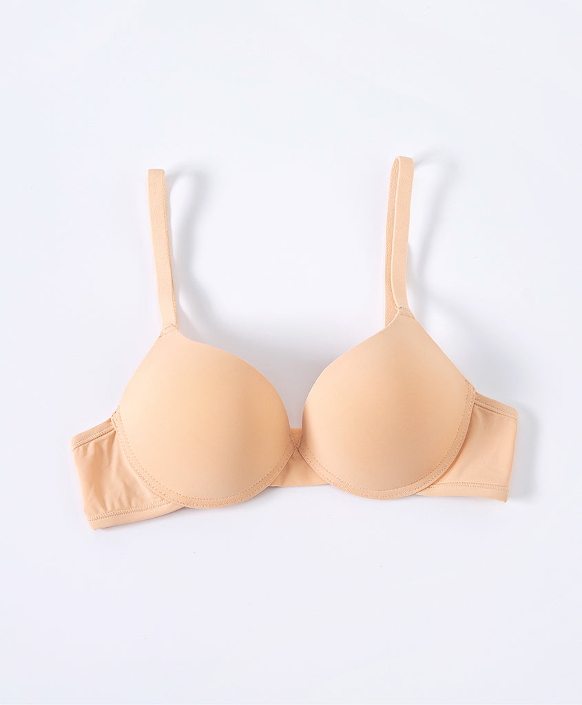 Basic Microfiber 3/4 Demi Push Up Bra -Beige