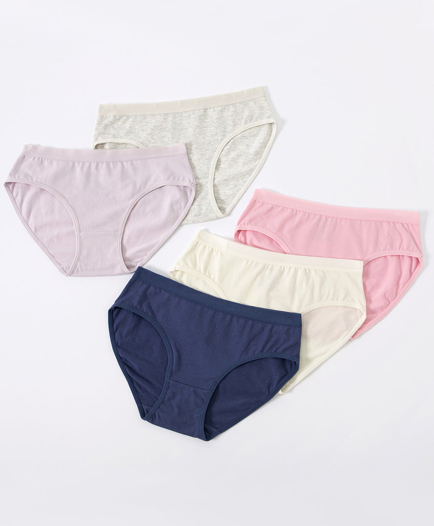 Blush & Navy 5-in-1 pack Midi Panties
