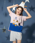 Junior Meow-lloweeen Party Short Sleeves Top and Short Sleep Set