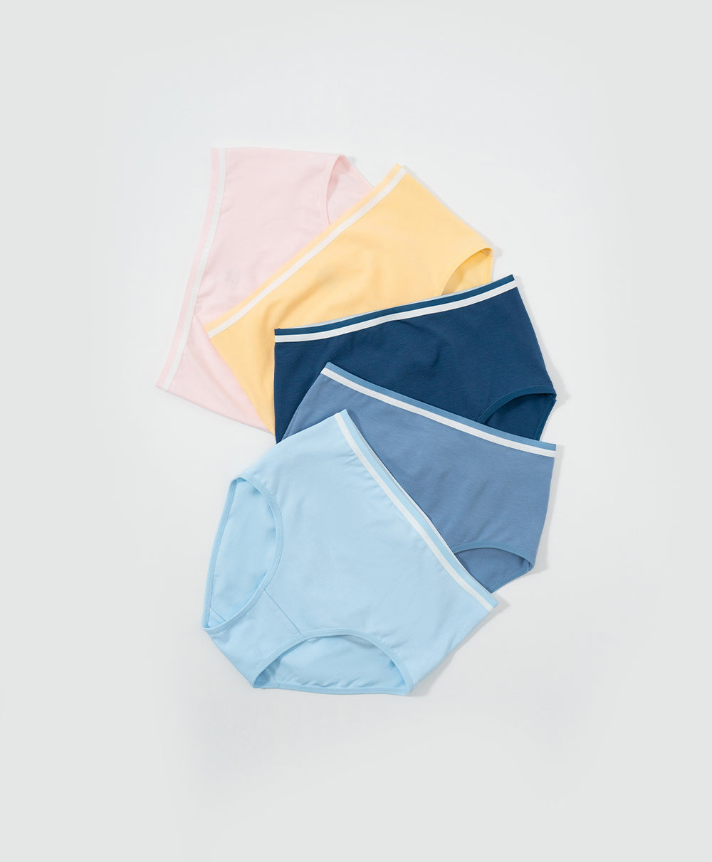 Morning Murmur High Waist Maxi 5pcs Cotton Spandex Pack Panties