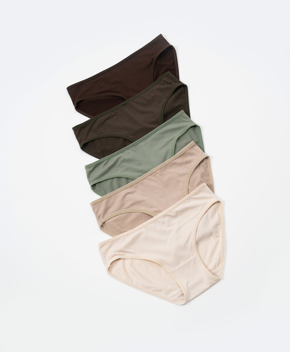 Moss Low Waist Mini 5pcs Lyocell Cotton Spandex Pack Panties