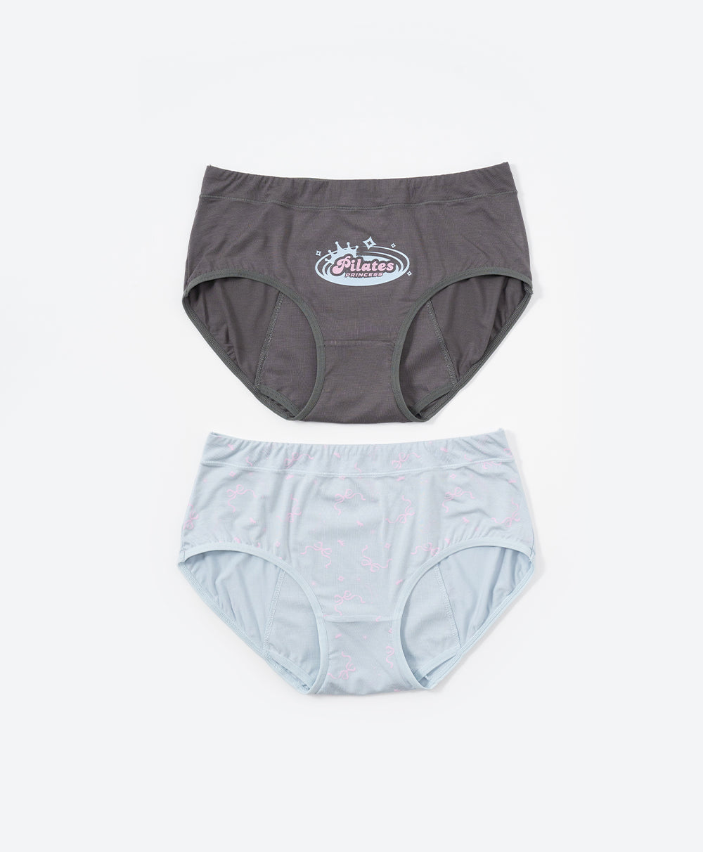 Pilates Princess Viscose Sanitary Mid Waist Hipster 2pcs Pack Panties