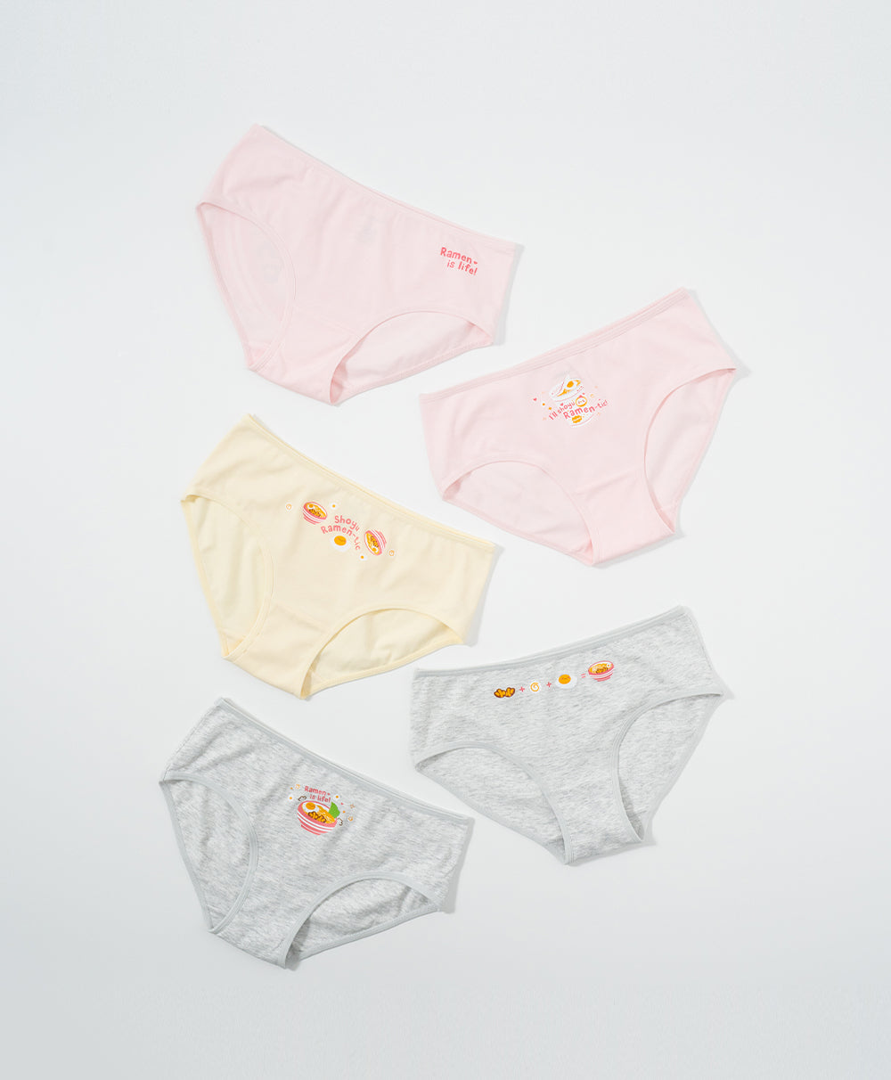 Shoyu Ramen-tic! 5pcs Low Waist Hipster Panties Series Box