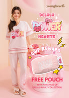 Delulu Power Hearts Short Sleeve Top & Long Pants PJ Set