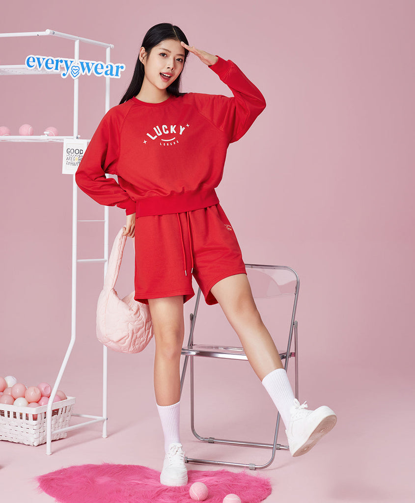 Lucky League Sweatshirt- Red Color