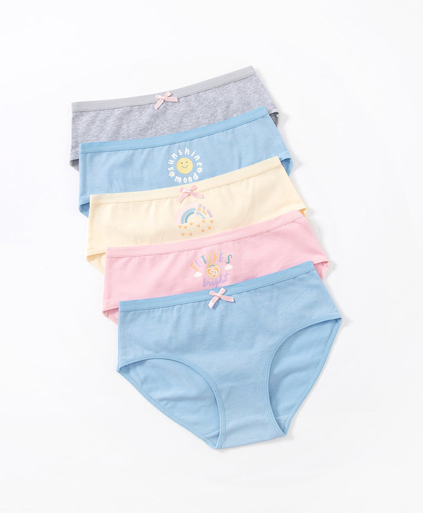 Sunshine Mood Graphic 5-in-1 pack Hipster Panties