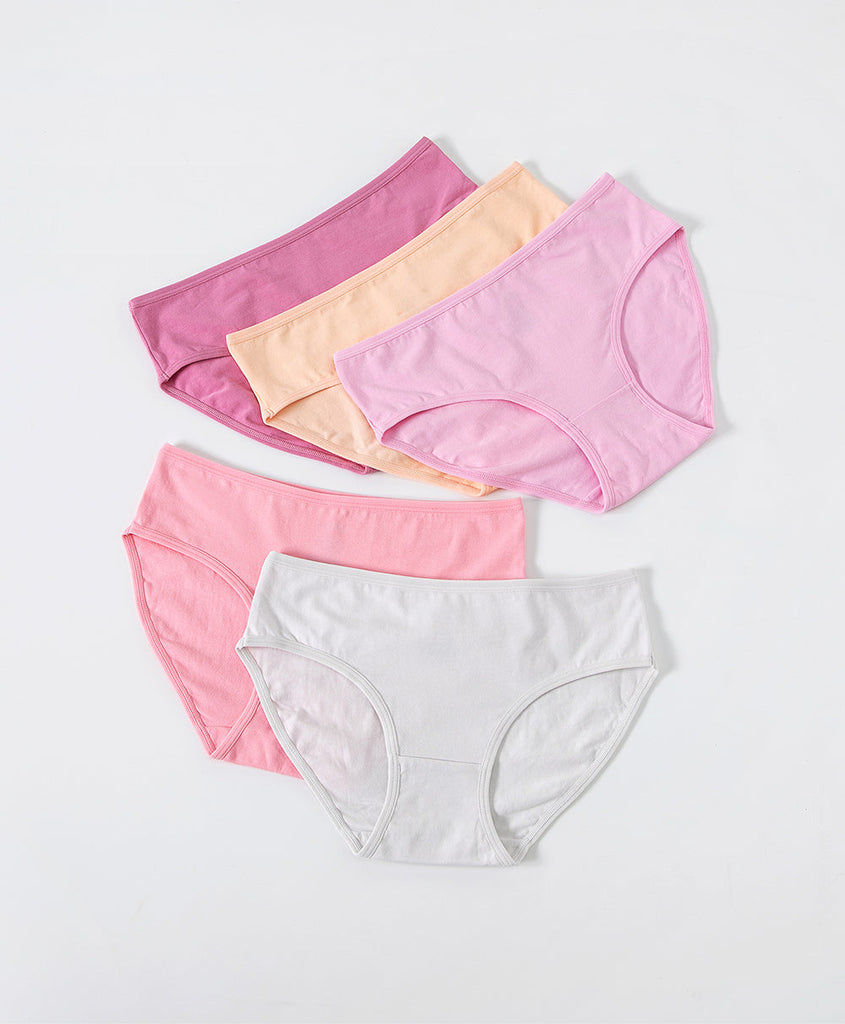 Pink Aesthetic Cotton 5-pack Midi Panties