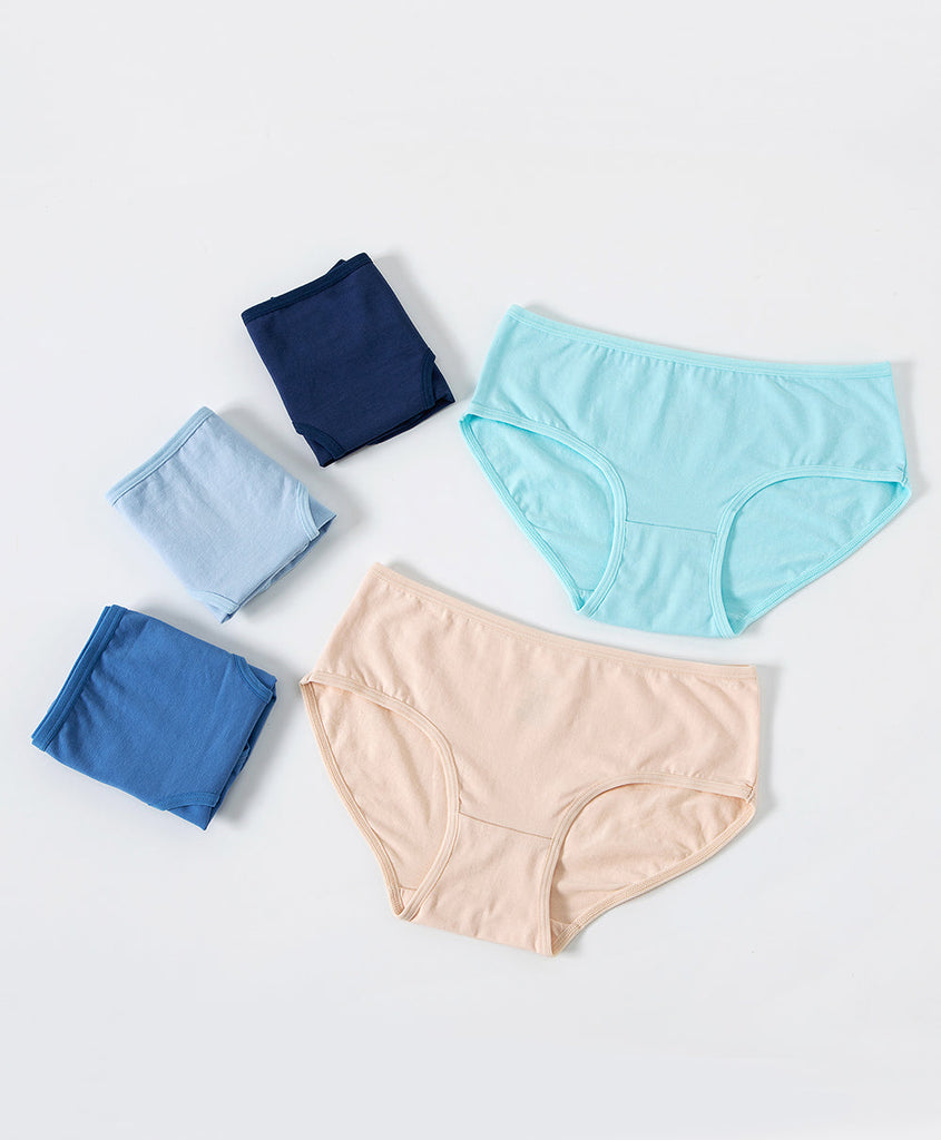 Blue Angel Cotton 5-in-1 pack Hipster Panties